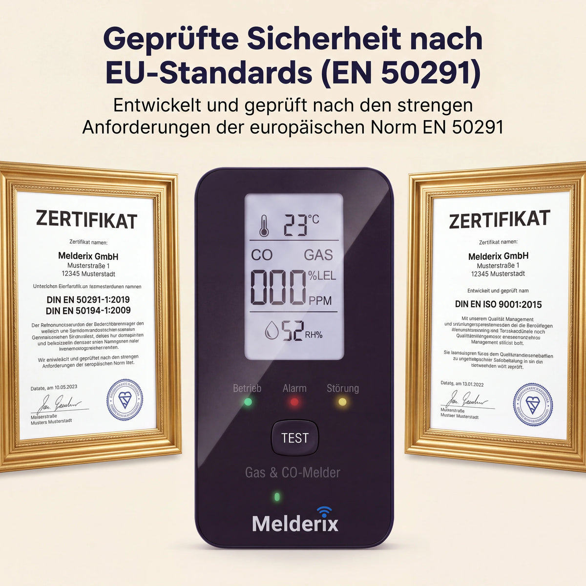 Melderix 4 in 1 CO Detektor für Familie & Haustiere